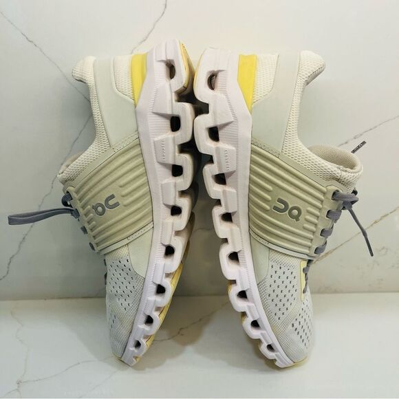 On Cloudswift Limelight Running Shoes - White and Yellow - Picture 7 of 10